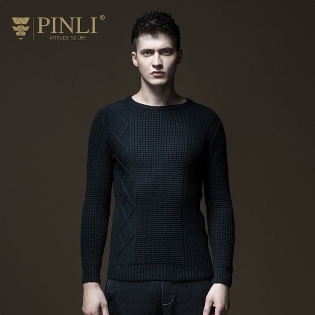 Agasalho Masculino Sweater Pinli Product Made Fall New Knit Male Pure Color Render B183210166 Round Collar Cultivate Morality