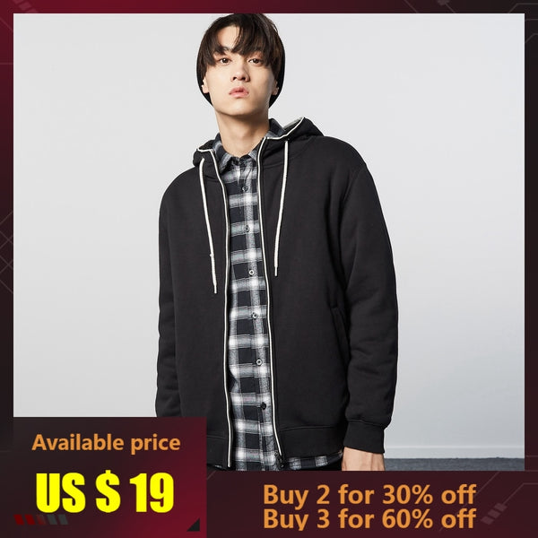 METERSBONWE New Winter Men Cotton Jacket Korean Version Plush Sweater Students Wear