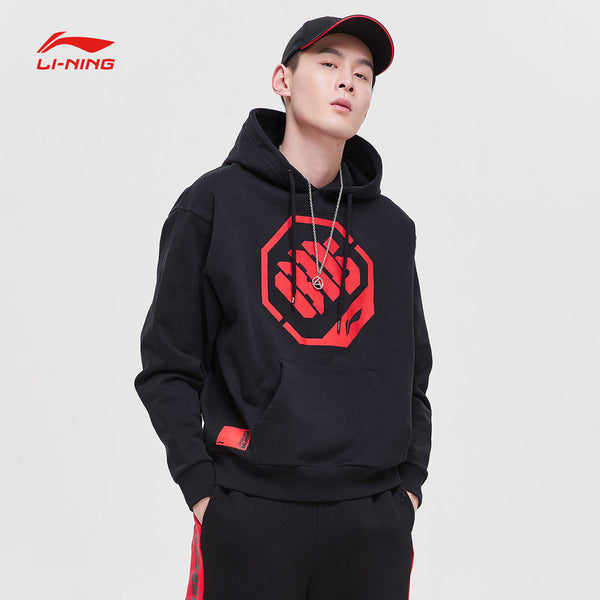 Li-Ning Men BAD FIVE Basketball Series Sweater 100% Cotton Comfort Loose Fit Printing LiNing Sports Hoodie AWDP061 CJFM19