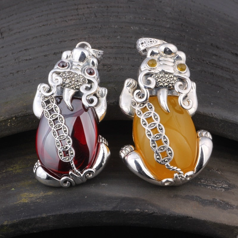 2019 Real Choker Necklace Choker Necklace Asg Raccoon Pendant S925 Jewelry Retro Fashionable Sweater Neckline For Men And Women