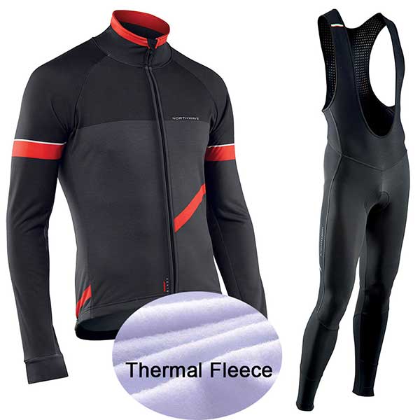 2019 NW team winter warm wool Jersey men's suit North wave clothing sweater bicycle riding outdoor mountain bike clothing bib pa