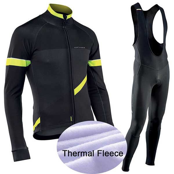 2019 NW team winter warm wool Jersey men's suit North wave clothing sweater bicycle riding outdoor mountain bike clothing bib pa