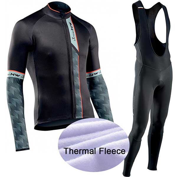 2019 NW team winter warm wool Jersey men's suit North wave clothing sweater bicycle riding outdoor mountain bike clothing bib pa