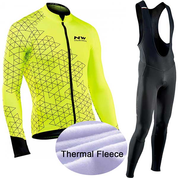 2019 NW team winter warm wool Jersey men's suit North wave clothing sweater bicycle riding outdoor mountain bike clothing bib pa