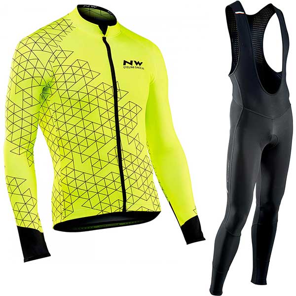 2019 NW team winter warm wool Jersey men's suit North wave clothing sweater bicycle riding outdoor mountain bike clothing bib pa