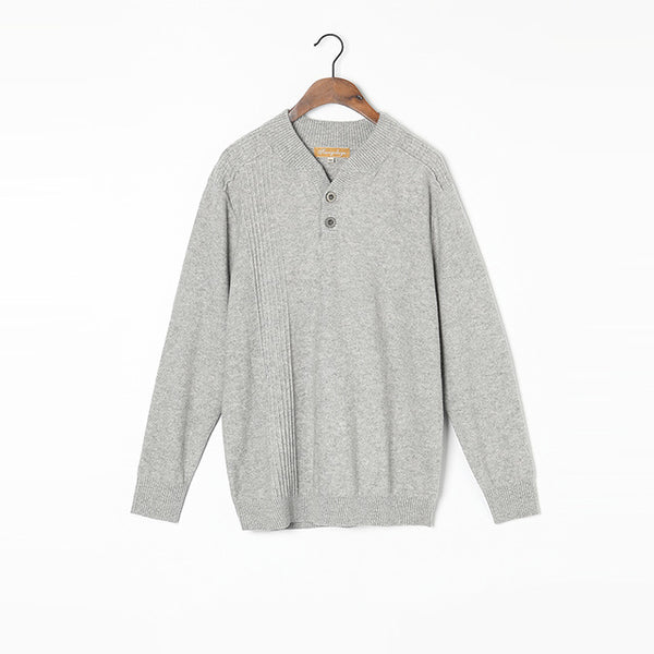 100%Cashmere Sweater Men Natural Fabric High Quality Embroidery Winter Pullover Grey V-neck Pure Cashmere Sweaters Man