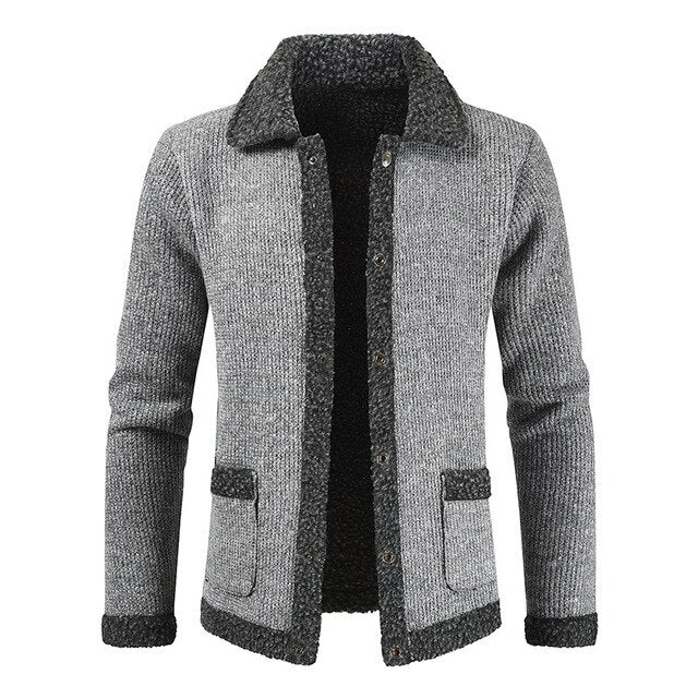 Warm Men's Cardigans 2019 Winter New Cool Teen Sweaters Male Casual Knitted Cardigan for Men Plus Velvet Thickening Sweater Coat