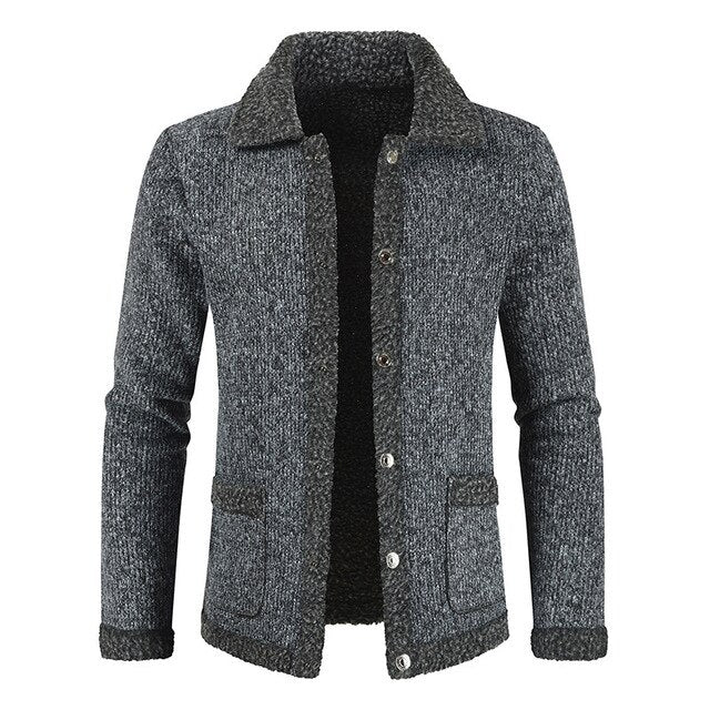 Warm Men's Cardigans 2019 Winter New Cool Teen Sweaters Male Casual Knitted Cardigan for Men Plus Velvet Thickening Sweater Coat