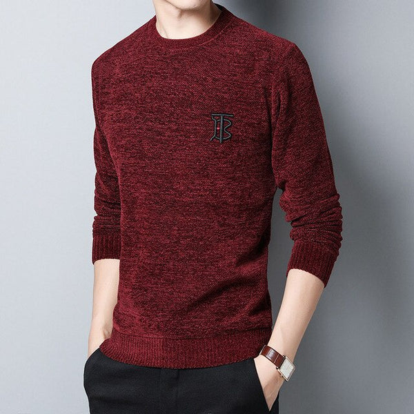 2019 Velvet Thick New Fashion Brand Sweater Man Pullover Slim Fit Jumpers Knitred Warm Winter Autumn Winter Casual Men Clothes