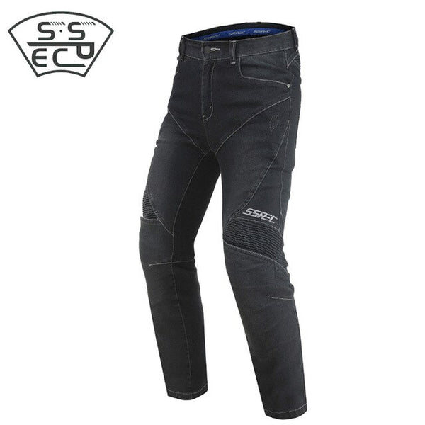 SSPEC Mens Denim Motorcycle Jacket Off-Road Racing Hoodies Motorbike Motorcross Protective Gear Fashion Casual Sweater Jacket