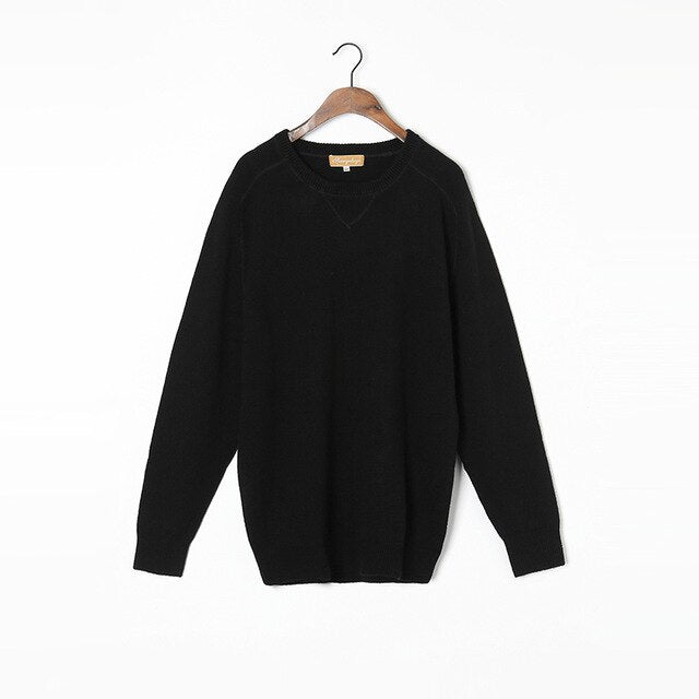 100%Cashmere Sweater Men Natural Fabric Extra Soft High Quality Winter Thick Warm Pullover Grey O-neck Pure Cashmere Sweaters
