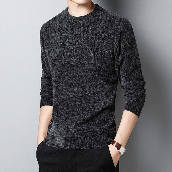 2019 Thick Velvet New Fashion Brand Sweater Man Pullover Slim Fit Jumpers Knitred Warm Winter Autumn Winter Casual Men Clothes