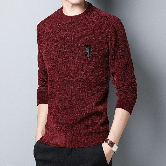 2019 Thick Velvet New Fashion Brand Sweater Man Pullover Slim Fit Jumpers Knitred Warm Winter Autumn Winter Casual Men Clothes