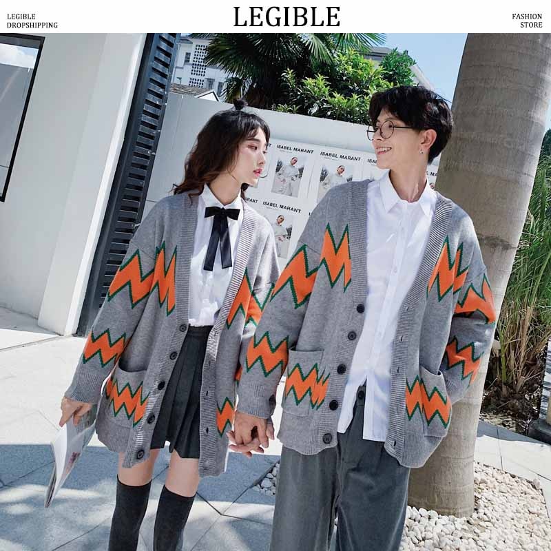 LEGIBLE 2019 New Autumn Hip Hop Sweater Men Casual Loose Mens Sweaters Knitting Cardigan Coat Men