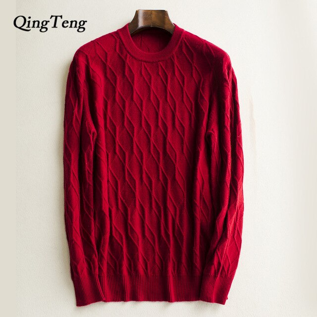 100 Cashmere Real Men's Sweaters Autumn Male Black Gray Sexy Slim Fit Knitted Pullovers Solid Color Casual Sweaters Knitwear