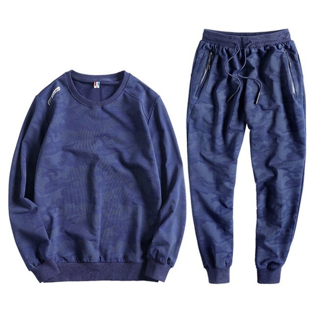 Men's Sweater Camouflage Sportswear Sets 9XL 10XL Casual Plus Fertilizer XL Cotton Turtleneck Sport Jacket Tide Men's suit