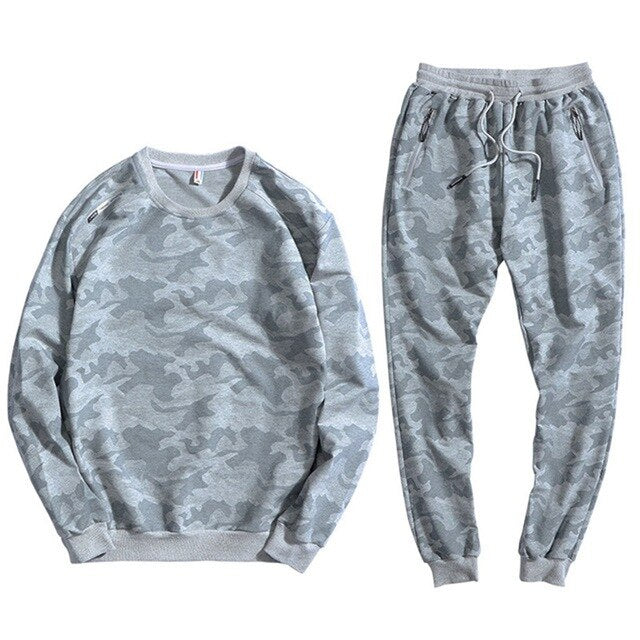 Men's Sweater Camouflage Sportswear Sets 9XL 10XL Casual Plus Fertilizer XL Cotton Turtleneck Sport Jacket Tide Men's suit