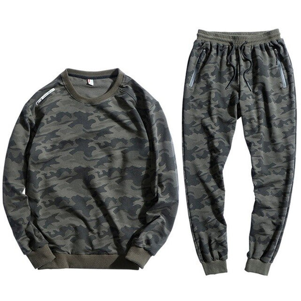 Men's Sweater Camouflage Sportswear Sets 9XL 10XL Casual Plus Fertilizer XL Cotton Turtleneck Sport Jacket Tide Men's suit