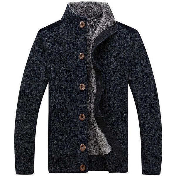 Winter Sweaters Man Turtle neck Thick Warm Sweater Wool Fleece Sweatercoat Men Cardigan Coats Single Breasted Sueter Hombre 3XL