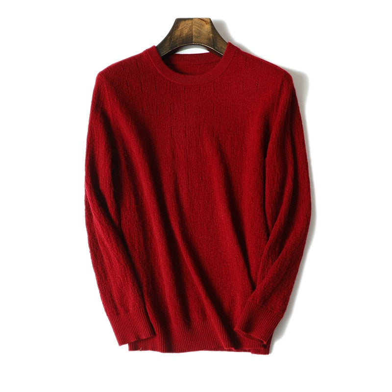 new arrival 100% cashmere men's winter sweater long sleeve crew neck pullover