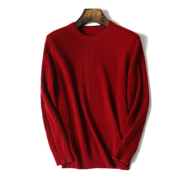 new arrival 100% cashmere men's winter sweater long sleeve crew neck pullover
