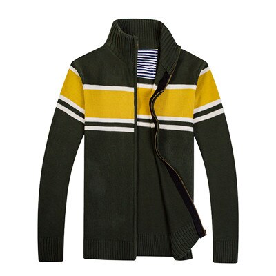 Spring Cardigan Men Fashion Striped Autumn Sweater Men M-XXXL Warm Knitted Wear Turtleneck Men Full Sleeve Mens Sweatercoat