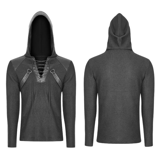 PUNK RAVE Men Punk Rock Personality Hoodies Men Loose Sweater hoodies Handsome Streetwear Hooded Sweatshirts