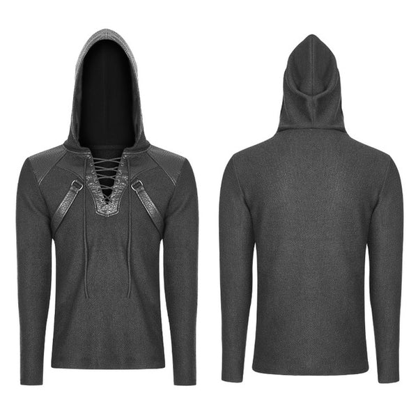 PUNK RAVE Men Punk Rock Personality Hoodies Men Loose Sweater hoodies Handsome Streetwear Hooded Sweatshirts