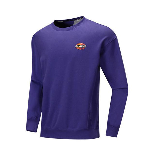 Li-Ning Men The Trend Sweater Retro Printing Loose Fit 100% Cotton Long Sleeve LiNing Comfort Sports Hoodie AWDP423 CJAS19