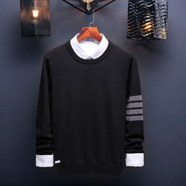 EWQ / 2019 New fashion autumn winter round collar casual men pullovers loose long sleeve Knitting Keep Warm tide Sweater FT214