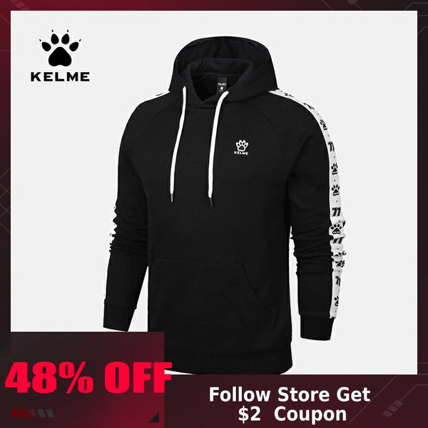 KELME sports sweater men's hooded pullover long-sleeved knit sweater 3671021