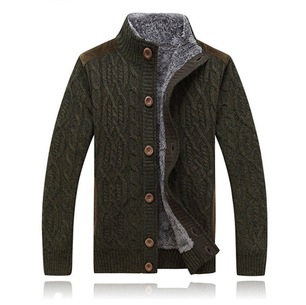 30% Wool 30% Cotton 2015 New Arrival Thicken Winter Mens Sweaters Cardigan Men Fleece Agasalho Masculino Brand AfsJeep A3044
