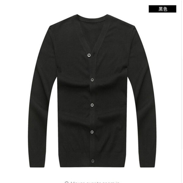 8XL 7XL 6XL Autumn Men Sweater Casual Button V-neck Sweaters Long Sleeve Cotton Knit Cardigan Slim Fit Pull Homme Multicolor