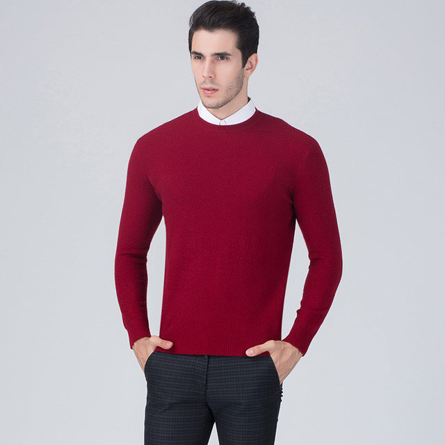 100% Cashmere Sweater Man wool Knitted Winter Warm Pullovers V-neck Long Sleeve Standard Sweaters Male Jumper 8 Colors Tops
