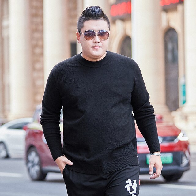 Men's Round Neck Sweater Low Collar Large Elastic Long Sleeve Bottoming Sweater Outdoor Sport Sweater Spring Autumn Male Clothes