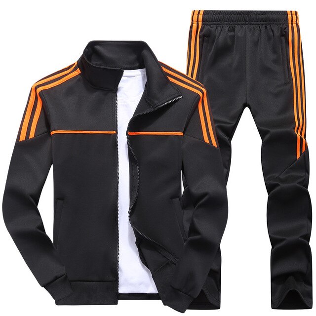 Brand New Men Sets Sportswear Jogger Suit  Fashion Sporting Suit Zipper Jacket +Sweatpants Mens Clothing 2 Pieces Sets Tracksuit