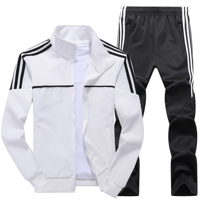 Brand New Men Sets Sportswear Jogger Suit  Fashion Sporting Suit Zipper Jacket +Sweatpants Mens Clothing 2 Pieces Sets Tracksuit
