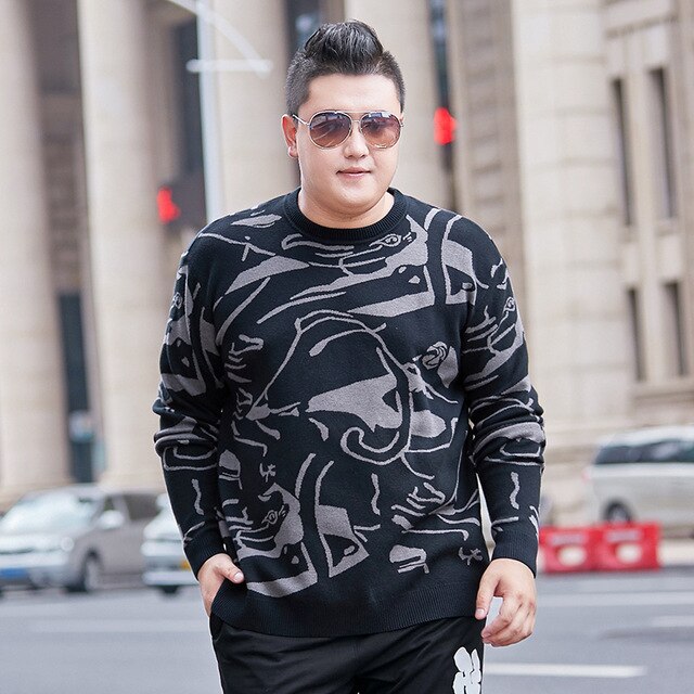 Youth Sweater Men's Fashion plus size 8XL 7XL Long-Sleeve 0-Neck Sweater Men's Slim Business Casual Large Size Pullover Sweater