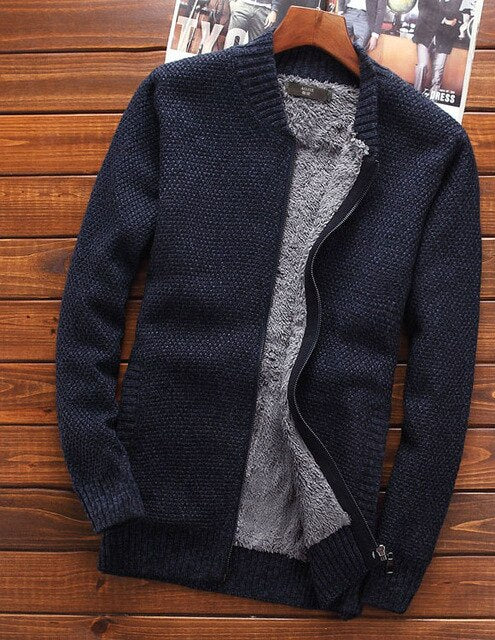 Winter thermal sweater outerwear for men 2019 new tidal current male solid color personalized zipper cardigan sweater M45