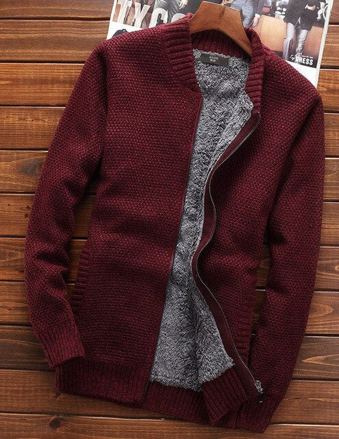 Winter thermal sweater outerwear for men 2019 new tidal current male solid color personalized zipper cardigan sweater M45