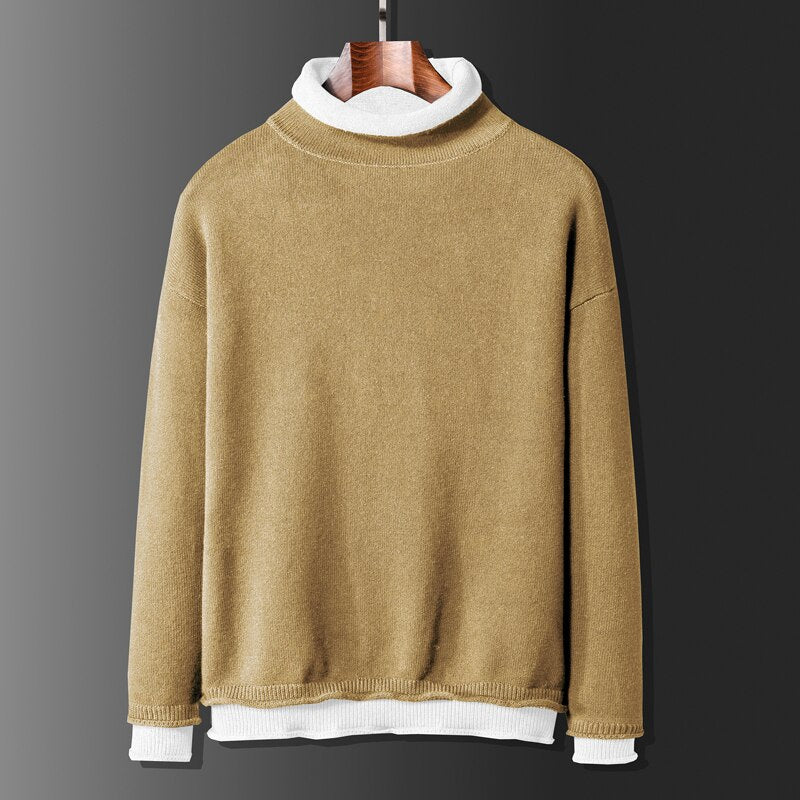 Mens Casual Slim Fit Pullover Sweaters Knitted Turtleneck Thermal Basic Designed