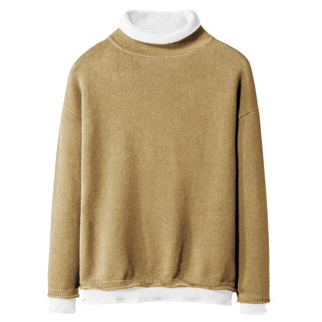 Mens Casual Slim Fit Pullover Sweaters Knitted Turtleneck Thermal Basic Designed