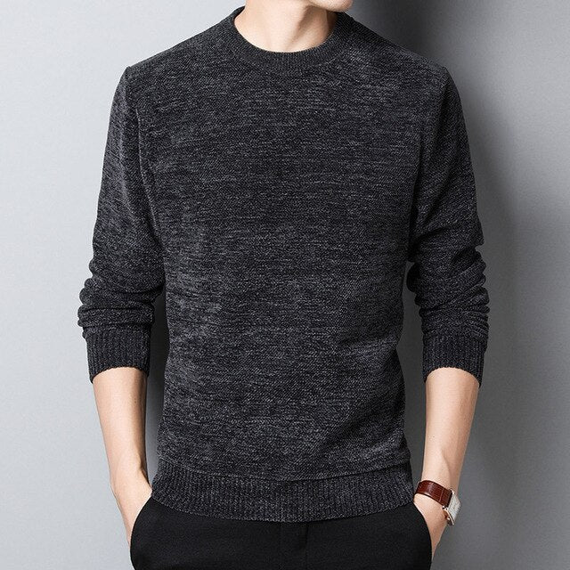 2019 New Thick Velvet Fashion Brand Sweaters Men Pullover Warm Slim Fit Jumpers Knitting Winter Korean Style Casual Men Clothes