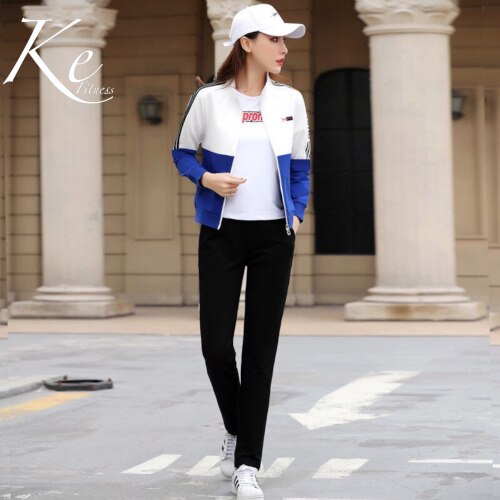 KE red tracksuit 3 piece thin sportswear large plus big size fitness men women sport set  sweater wear suit couples autumn