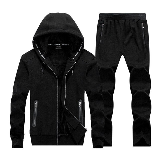 Winter Men Tracksuit Large Size Sweater Suit Male Hooded Fleece With Thickened Kid Size Big Yards Male Adolescent Set Men L-8XL