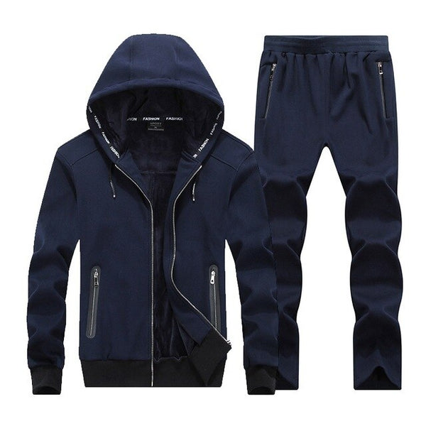 Winter Men Tracksuit Large Size Sweater Suit Male Hooded Fleece With Thickened Kid Size Big Yards Male Adolescent Set Men L-8XL