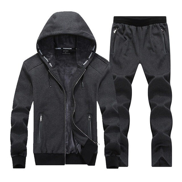 Winter Men Tracksuit Large Size Sweater Suit Male Hooded Fleece With Thickened Kid Size Big Yards Male Adolescent Set Men L-8XL