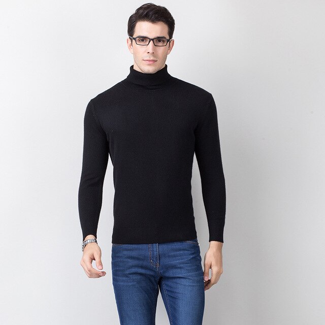 100% Cashmere Real Autumn Winter Sweater Men Fashion Casual Slim Fit Warm Winter Knitted Pullovers Breathable Top Clothing Wool