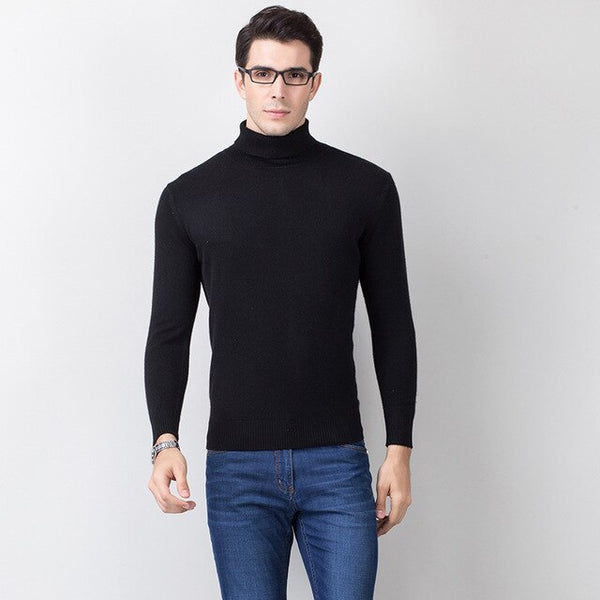 100% Cashmere Real Autumn Winter Sweater Men Fashion Casual Slim Fit Warm Winter Knitted Pullovers Breathable Top Clothing Wool