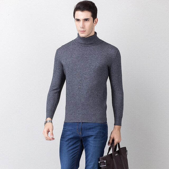 100% Cashmere Real Autumn Winter Sweater Men Fashion Casual Slim Fit Warm Winter Knitted Pullovers Breathable Top Clothing Wool